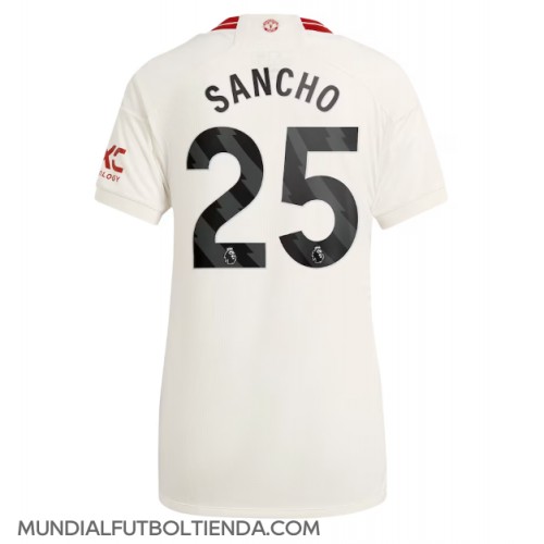 Camiseta Manchester United Jadon Sancho #25 Tercera Equipación Replica 2023-24 para mujer mangas cortas